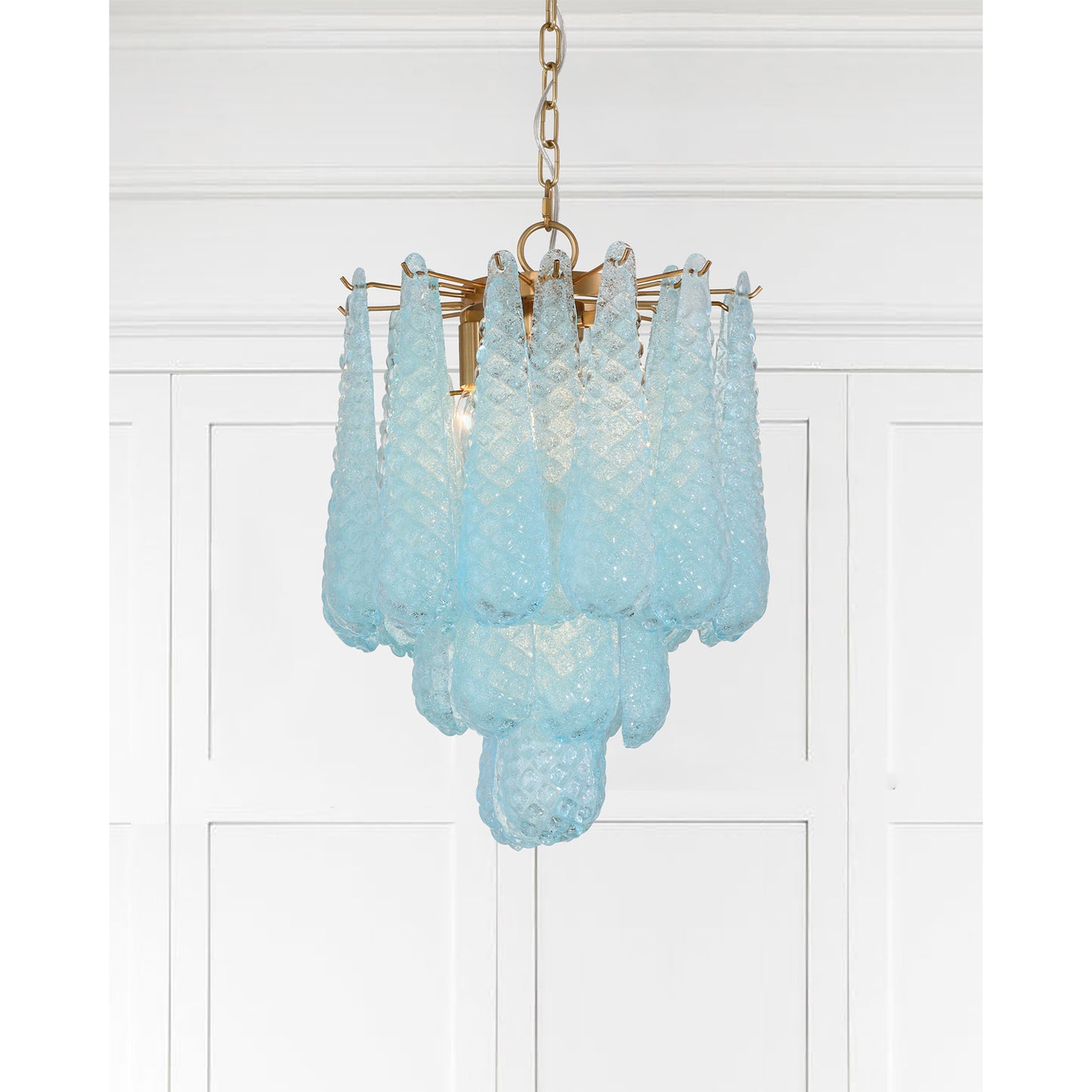 Ollie 4 Light Aged Brass Pendant