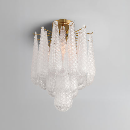 Ollie 4 Light Aged Brass Semi Flush Mount