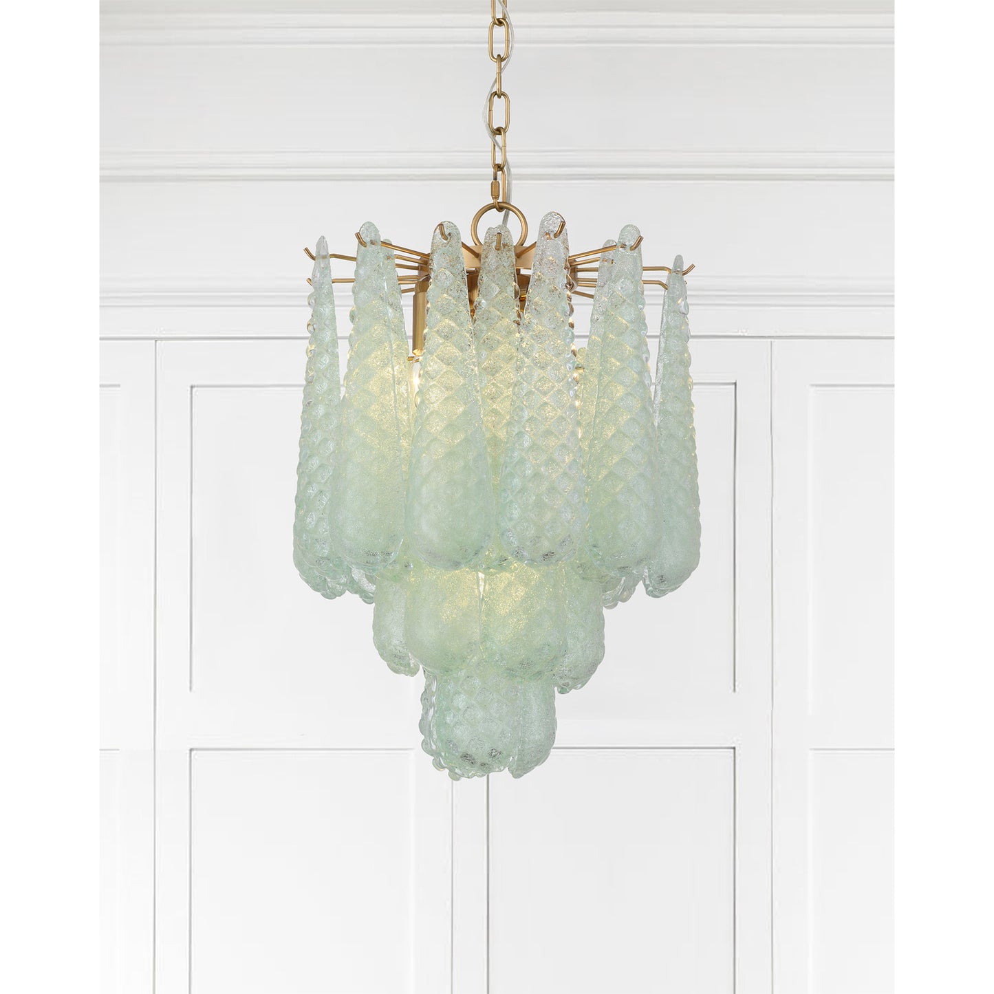 Ollie 4 Light Aged Brass Pendant
