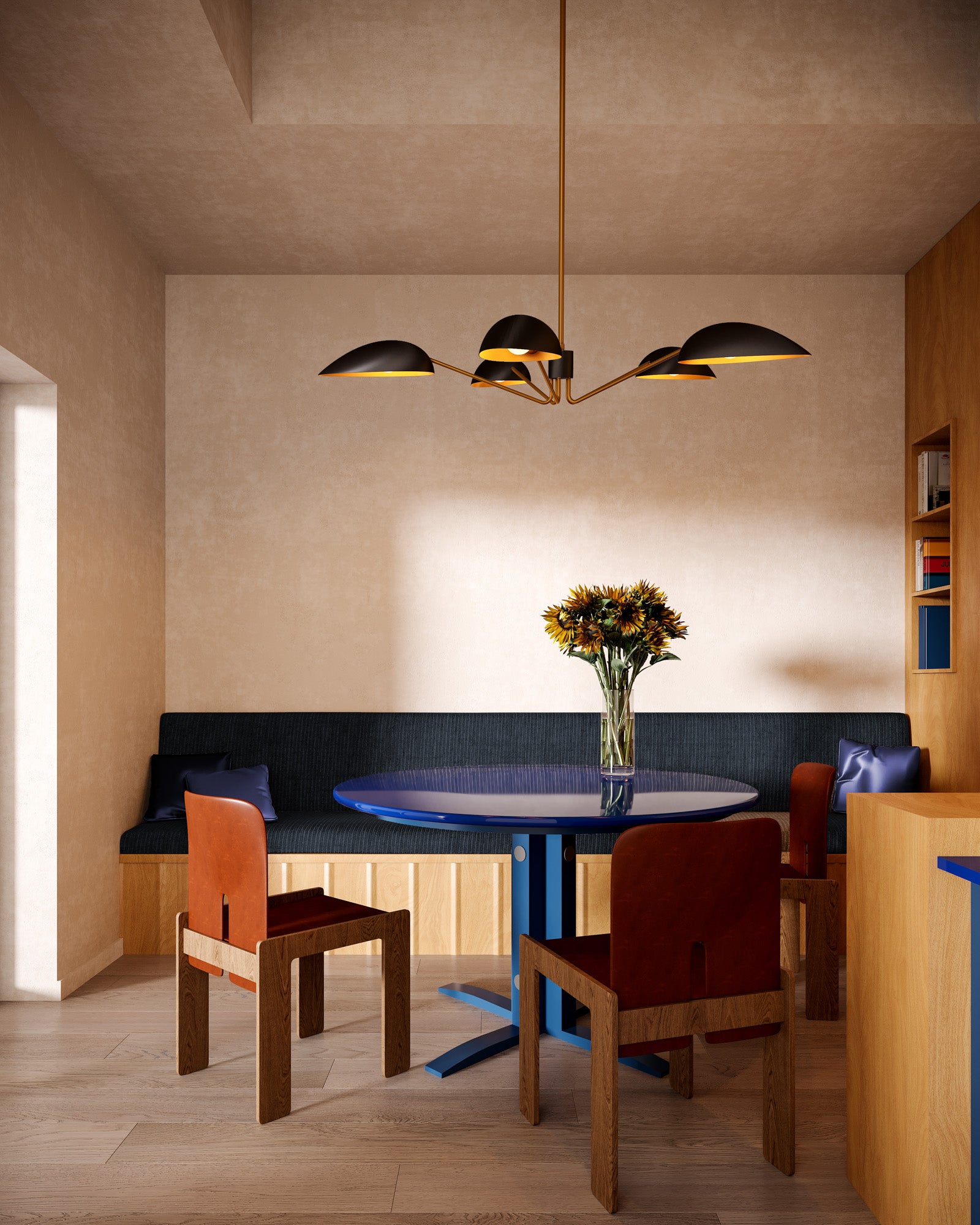 Alora Lighting Oscar Pendant, 5-Light, Matte Black, Aged Gold, 46"D (PD550545MBAG 706TVJM)