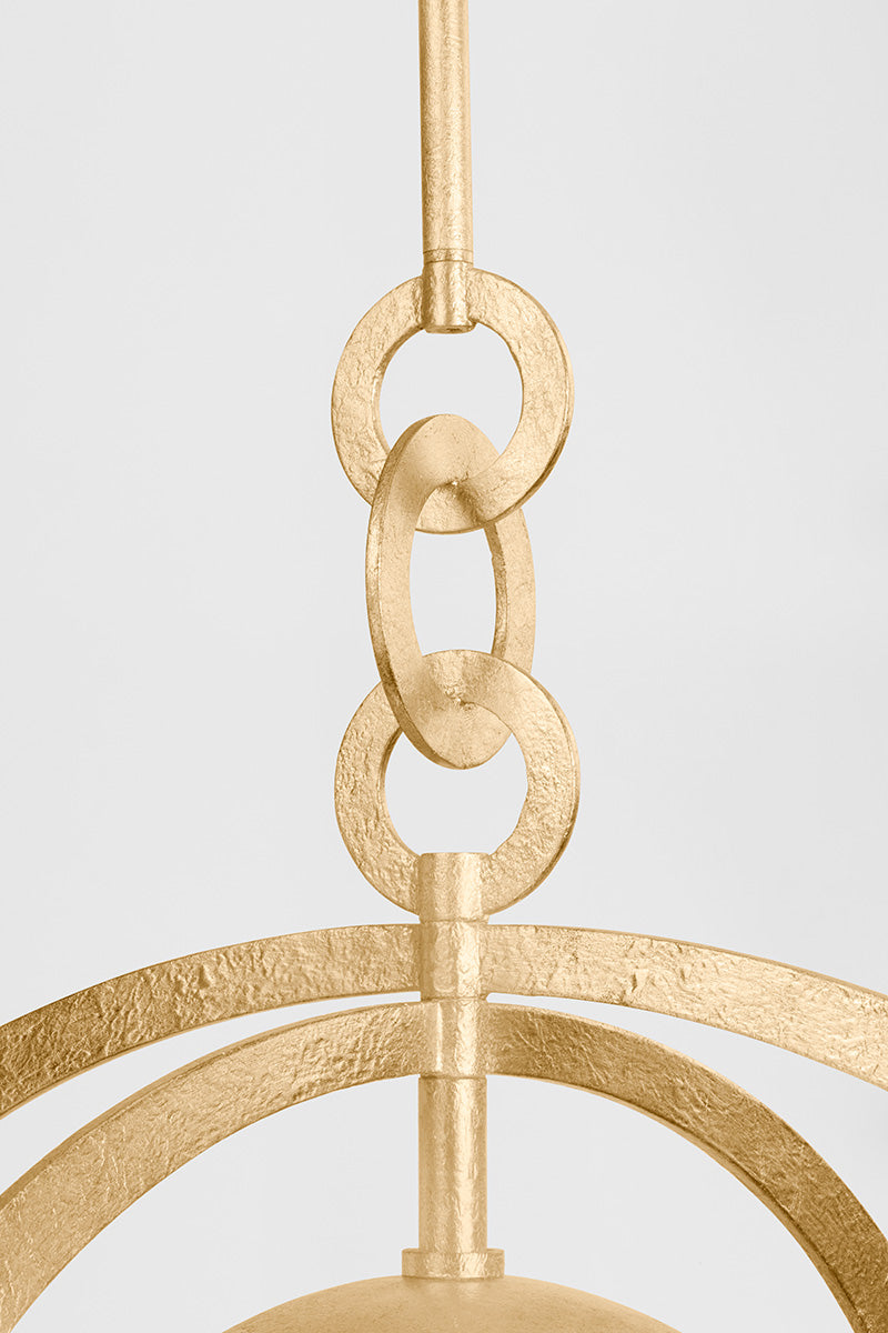 Troy Olancha Pendant Vintage Gold Leaf Detail 1