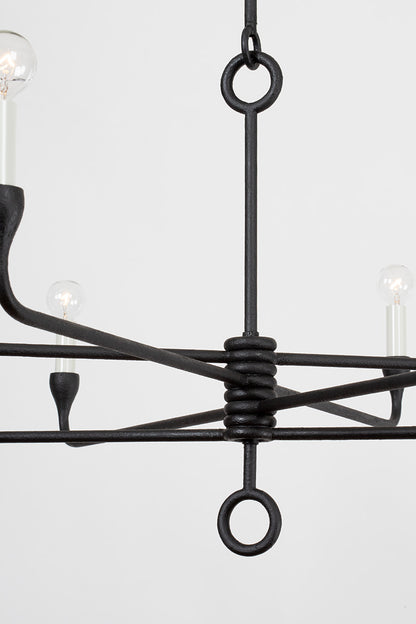 Troy Orson Chandelier Black Iron Detail 2