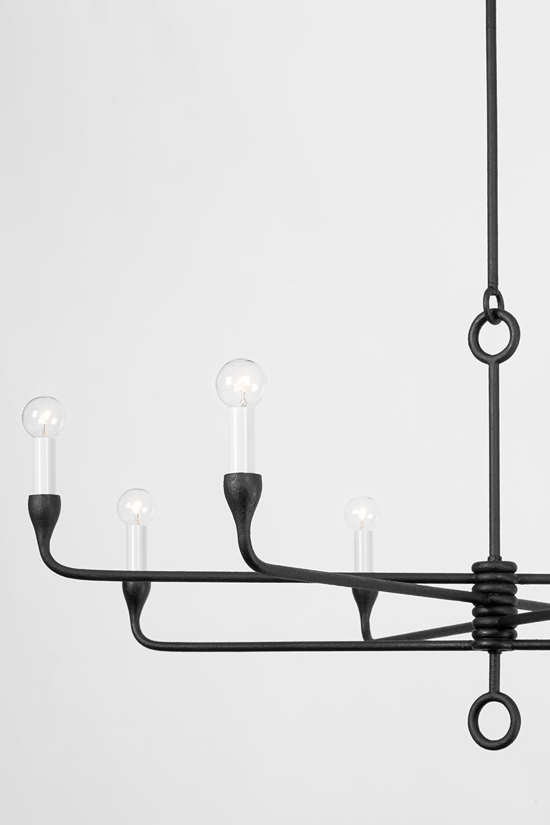 Troy Orson Chandelier Black Iron Detail 3