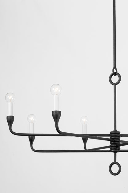 Troy Orson Chandelier Black Iron Detail 3