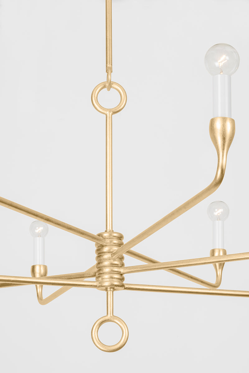 Troy Orson Chandelier Vintage Gold Leaf Detail 2