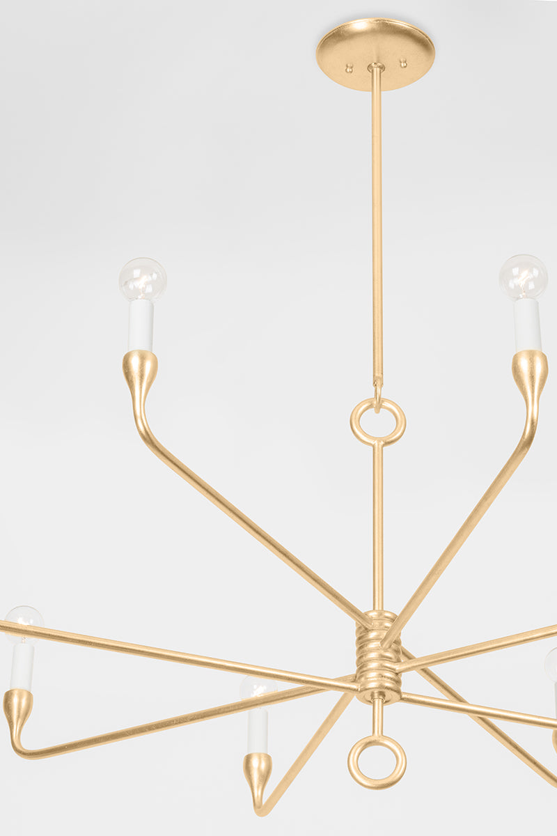 Troy Orson Chandelier Vintage Gold Leaf Detail 3