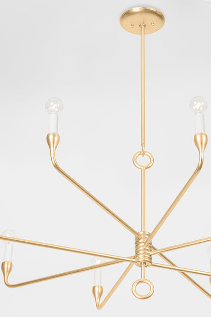 Troy Orson Chandelier Vintage Gold Leaf Detail 3