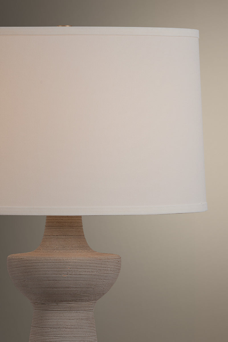 Troy Osgood Table Lamp Patina Brass / Ceramic Raked Sand Detail 2