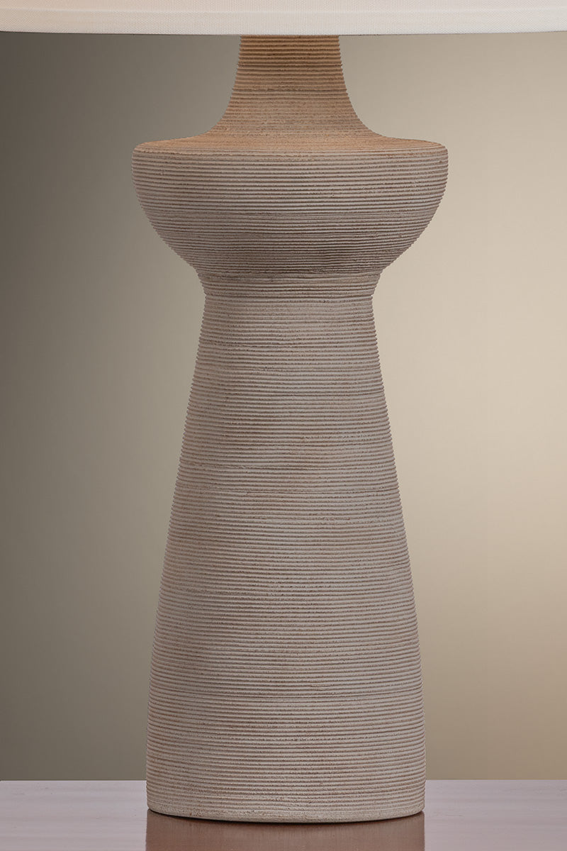 Troy Osgood Table Lamp Patina Brass / Ceramic Raked Sand Detail 3