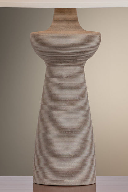 Troy Osgood Table Lamp Patina Brass / Ceramic Raked Sand Detail 3