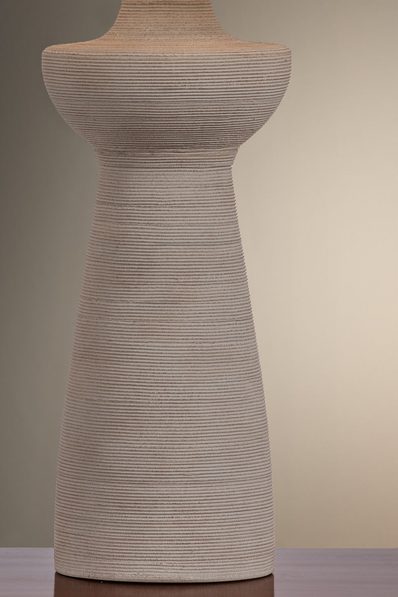 Troy Osgood Table Lamp Patina Brass / Ceramic Raked Sand Detail 4