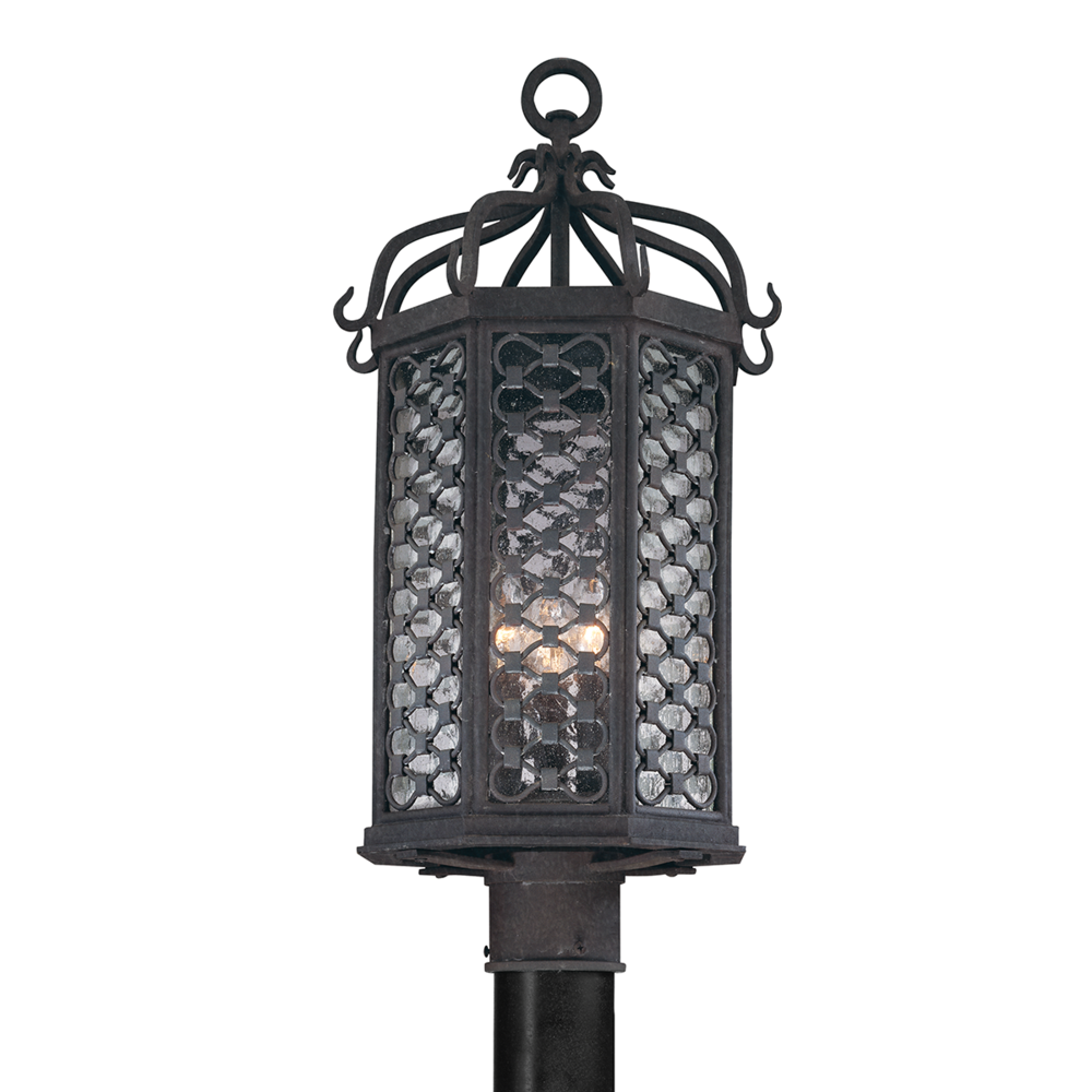Troy Los Olivos Post Mount Textured Iron