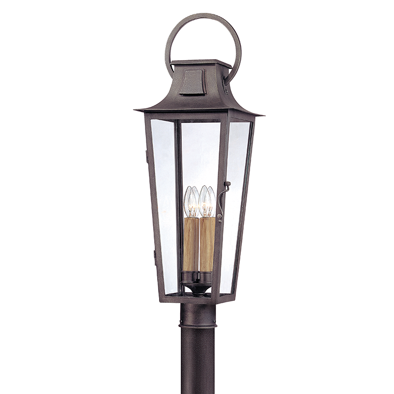 Troy Parisian Square Post Mount Aged Pewter