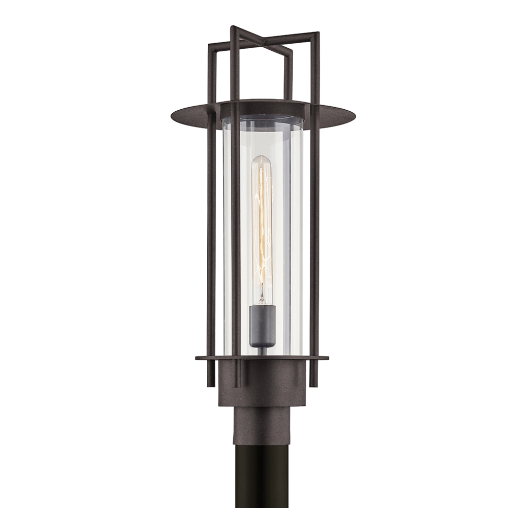 Troy Carroll Park Post Mount Textured Bronze
