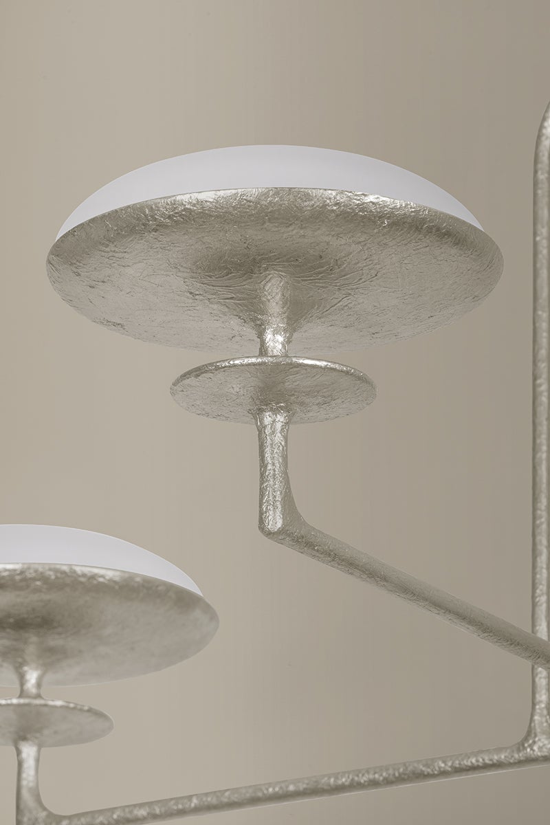 Troy Pacific Chandelier Warm Silver Leaf Detail 1