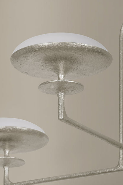 Troy Pacific Chandelier Warm Silver Leaf Detail 1