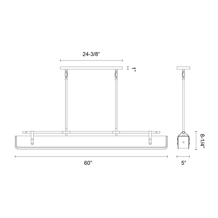 Alora Lighting Valise 60-in LED Linear Chandelier Vintage Brass