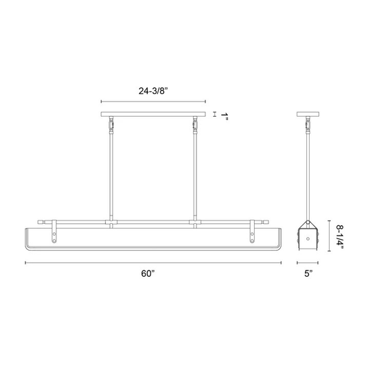 Alora Lighting Valise 60-in LED Linear Chandelier Vintage Brass