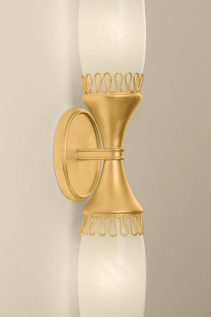 Hudson Valley Pennebrook 2-Light Wall Sconce Vintage Gold Leaf detail view 3