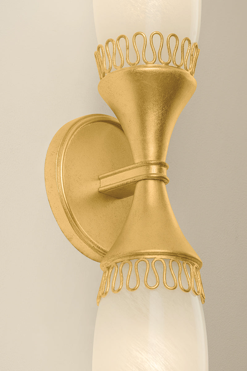 Hudson Valley Pennebrook 2-Light Wall Sconce Vintage Gold Leaf detail view 4