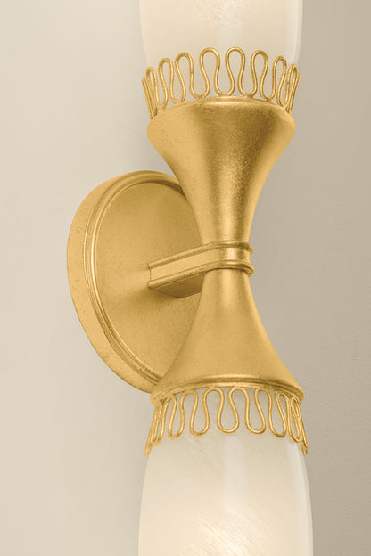 Hudson Valley Pennebrook 2-Light Wall Sconce Vintage Gold Leaf detail view 4