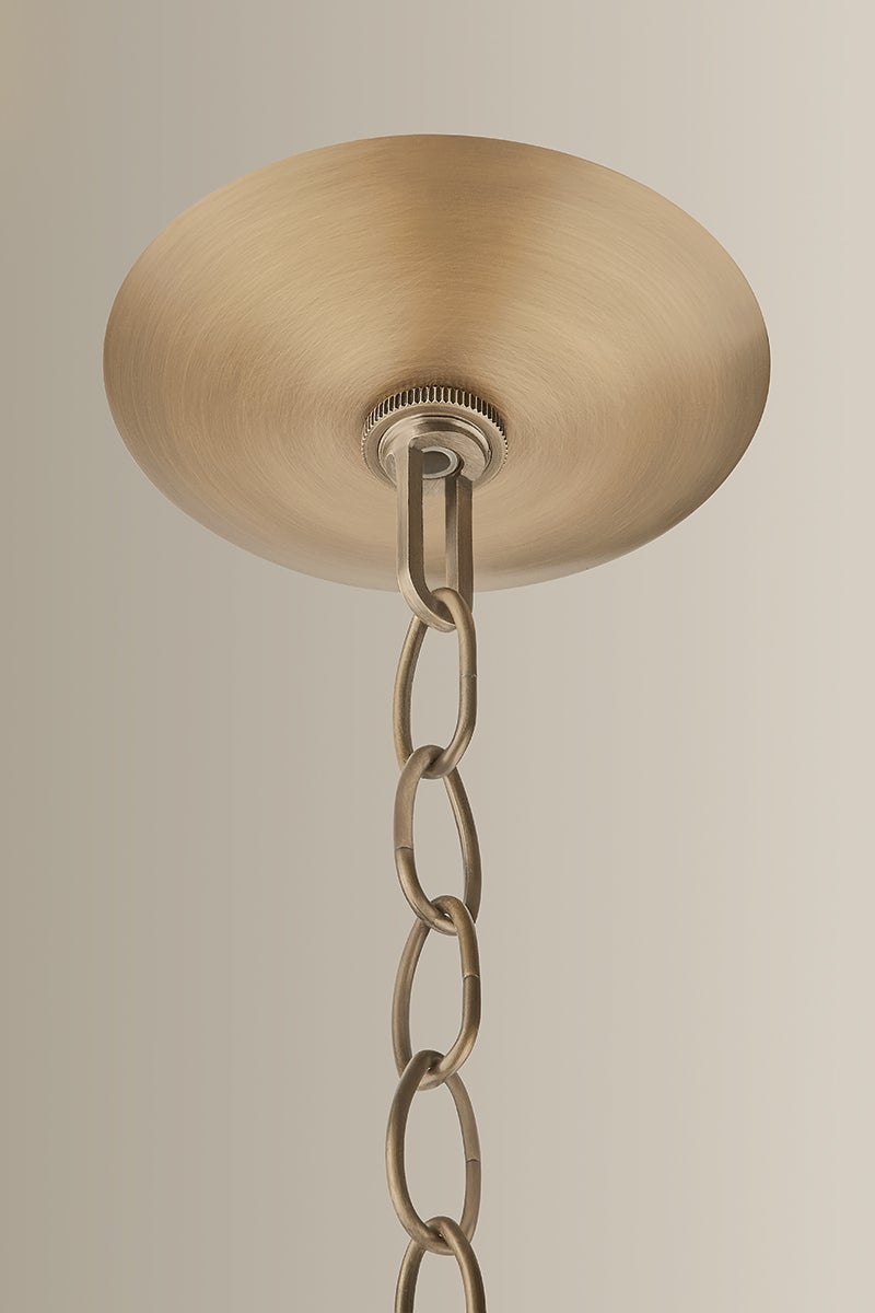 Troy Petal Pendant Patina Brass Detail 2