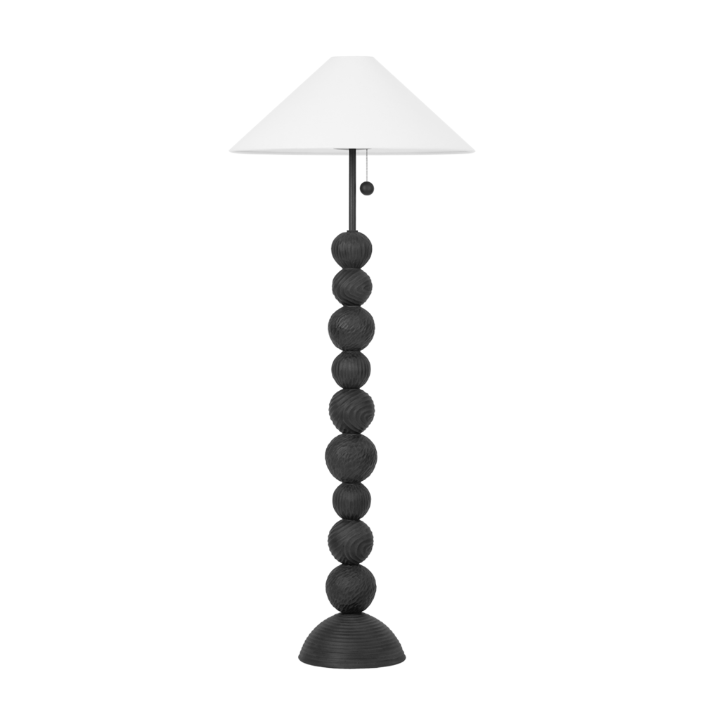Troy Miela Floor Lamp Forged Iron/Ceramic Black Motif