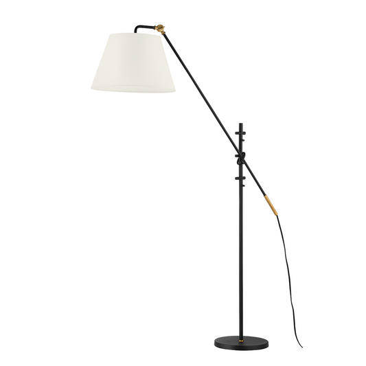Troy Navin Floor Lamp Patina Brass / Textured Black