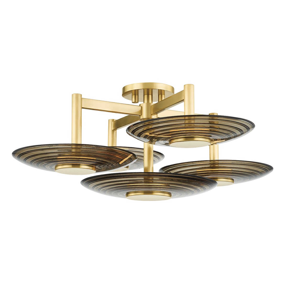 Hudson Valley Griston 28" Semi-Flush Mount Aged Brass