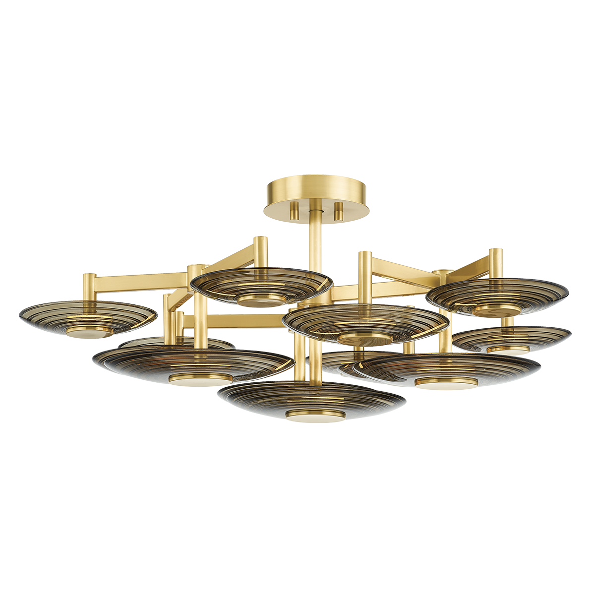 Hudson Valley Griston 44" Semi-Flush Mount Aged Brass