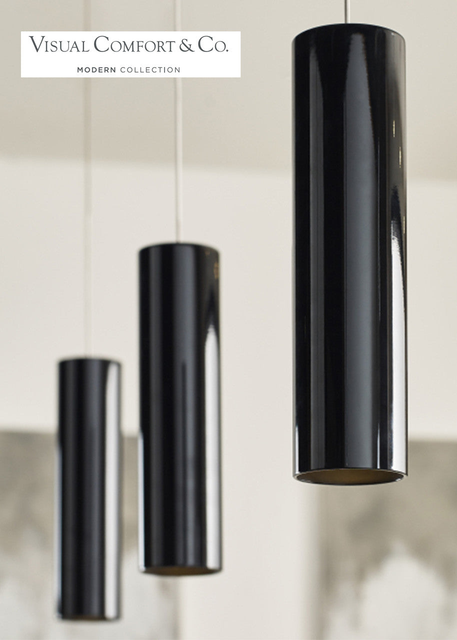 Visual Comfort Modern Piper Pendant White, Satin Nickel