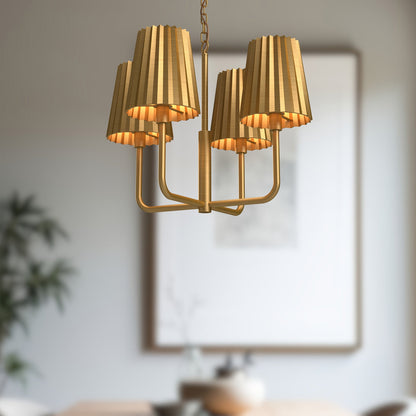 Plisse 23" 4-Light Chandelier