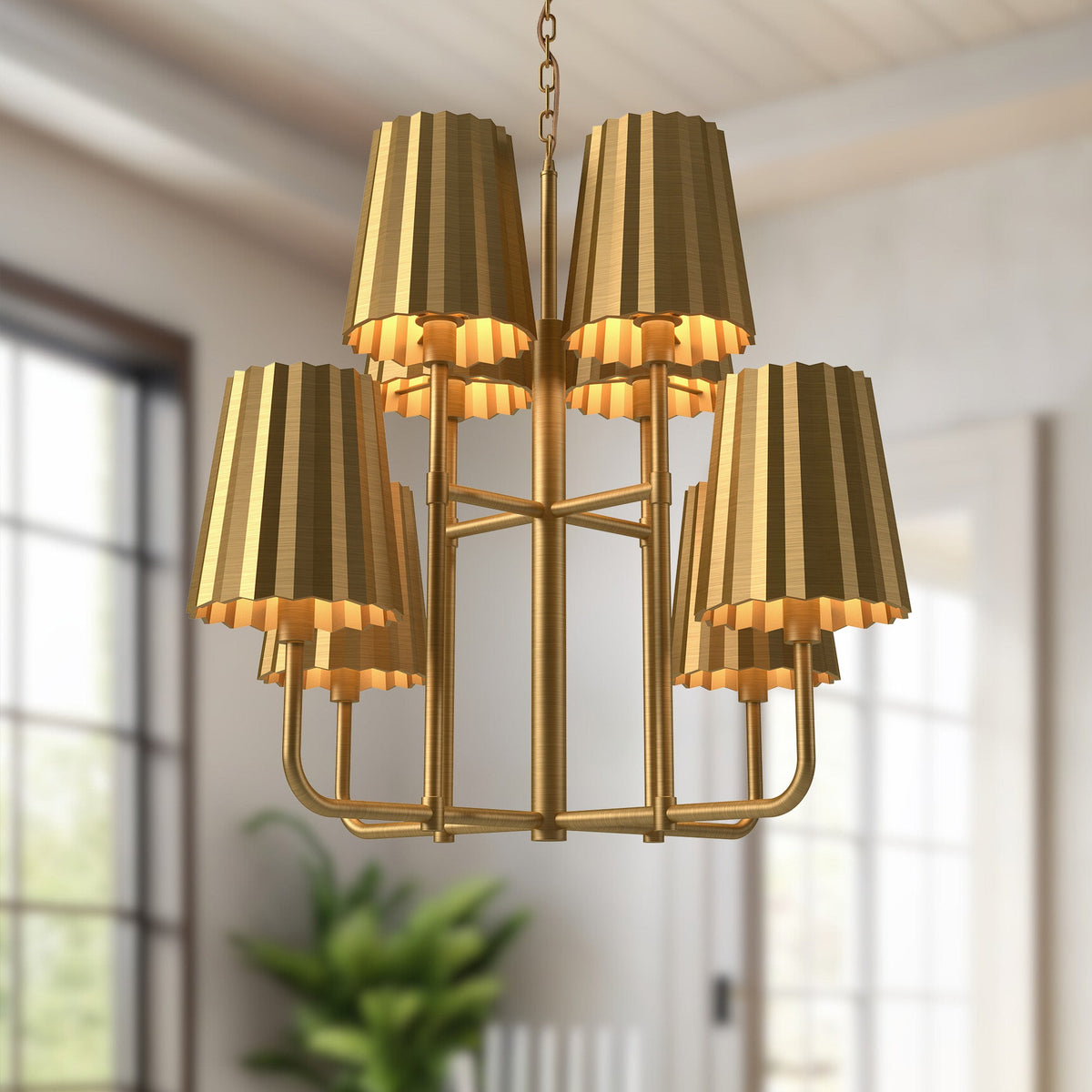 Plisse 30" 8-Light Chandelier