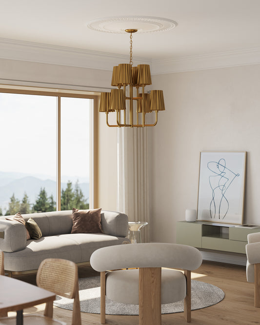 Plisse 30-in 8-Light Chandelier - Alora Lighting - view 2