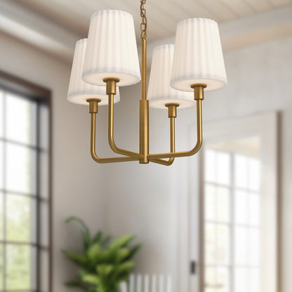 Plisse 23" Glass 4-Light Chandelier
