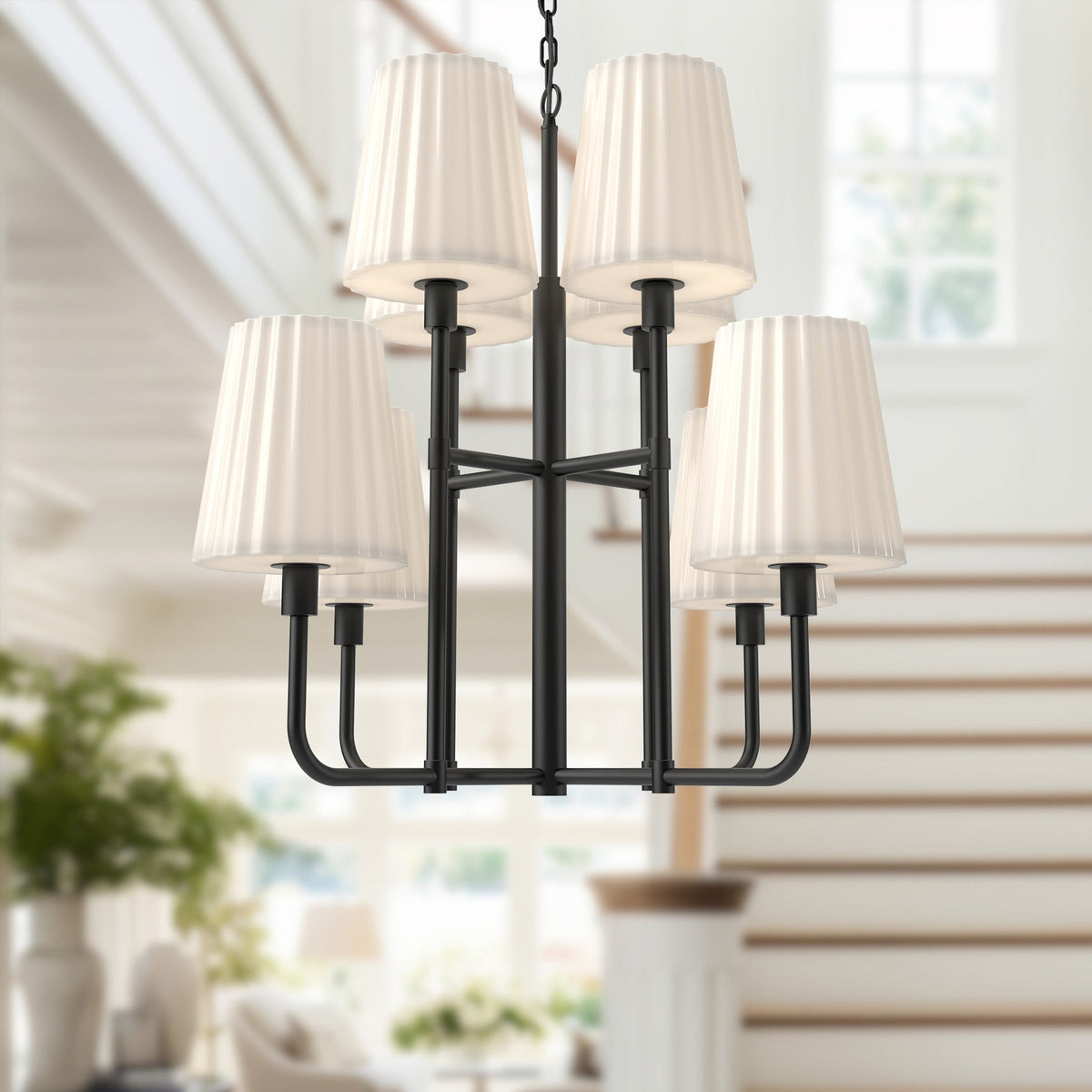 Plisse 30" 8-Light Chandelier