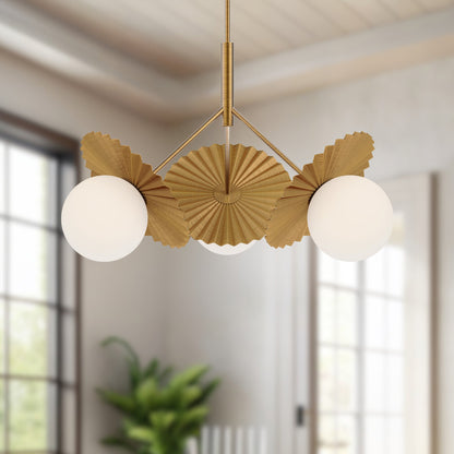 Plume 34" 3-Light Chandelier