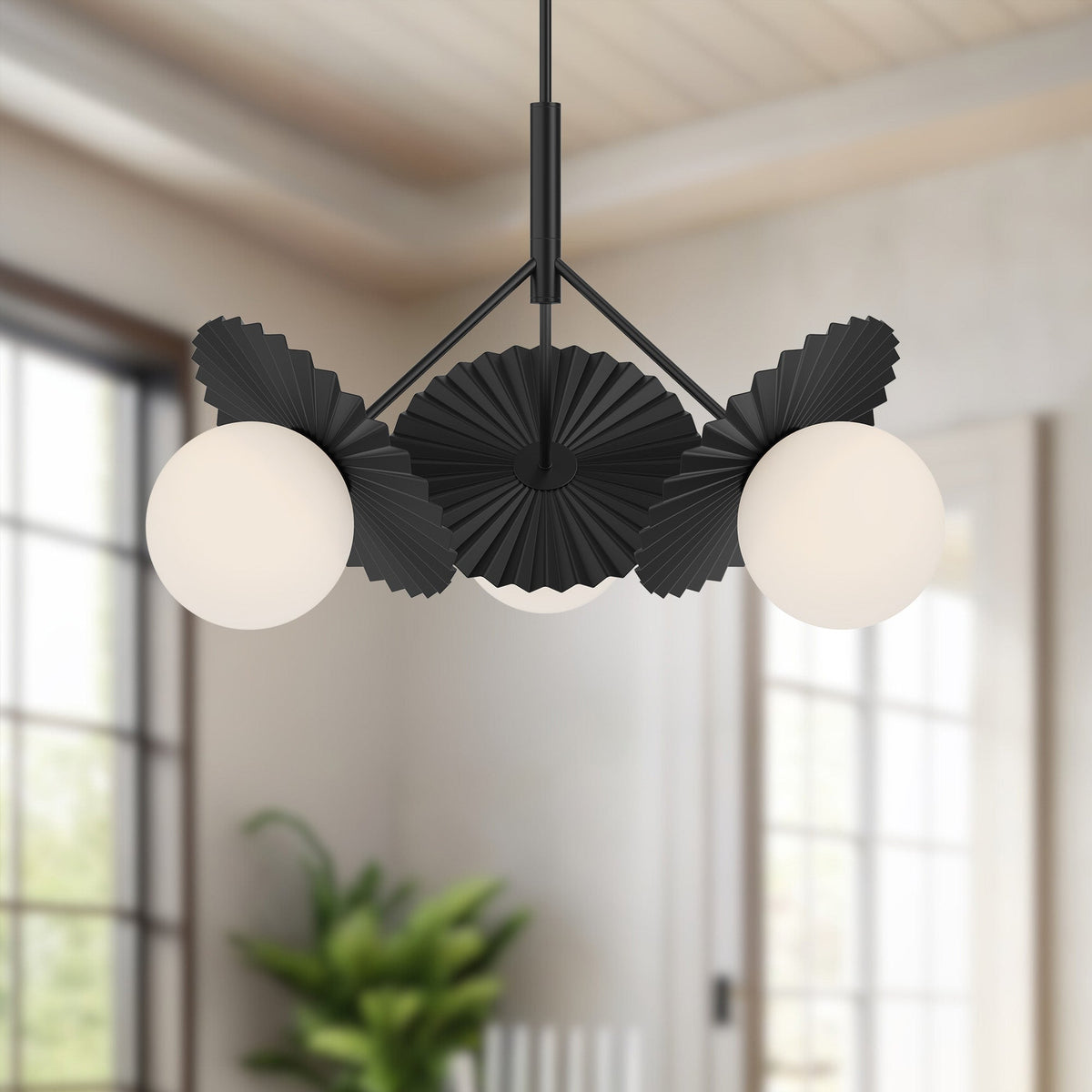 Plume 34" 3-Light Chandelier