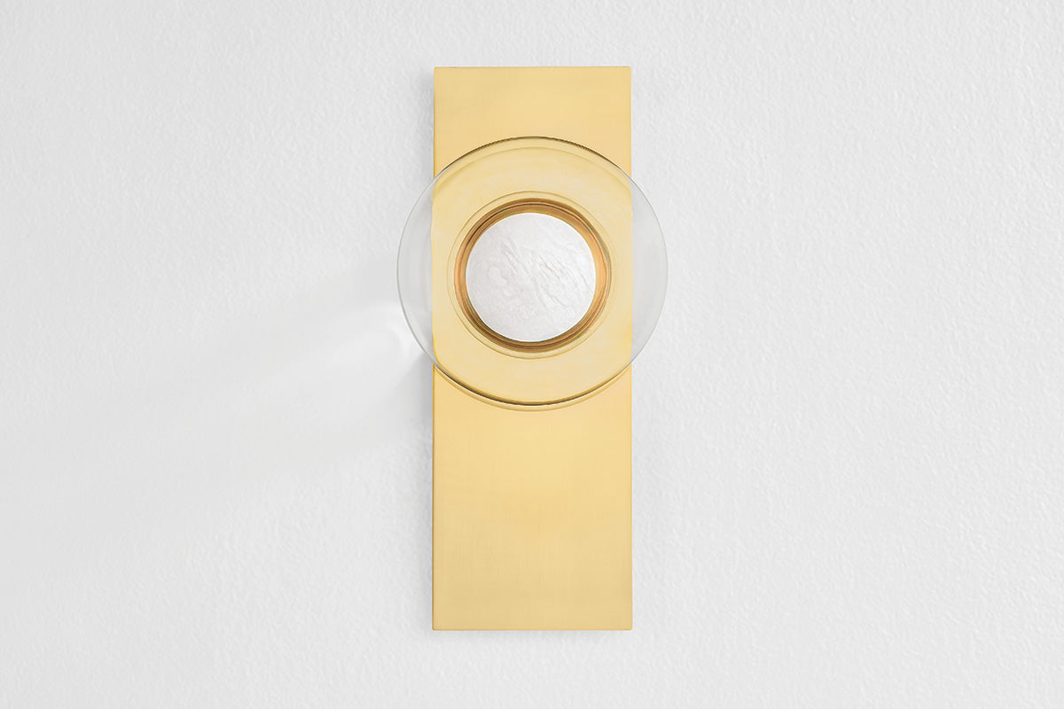 Hudson Valley Pound Ridge Wall Sconce Aged Brass detail view 3