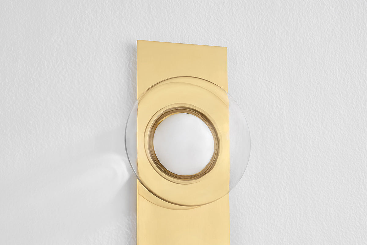 Hudson Valley Pound Ridge Wall Sconce Aged Brass detail view 4