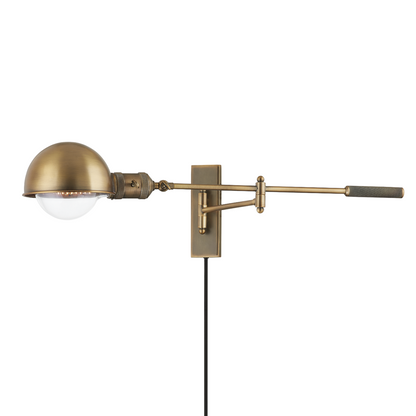 Troy Cannon Plug-In Wall Sconce Patina Brass