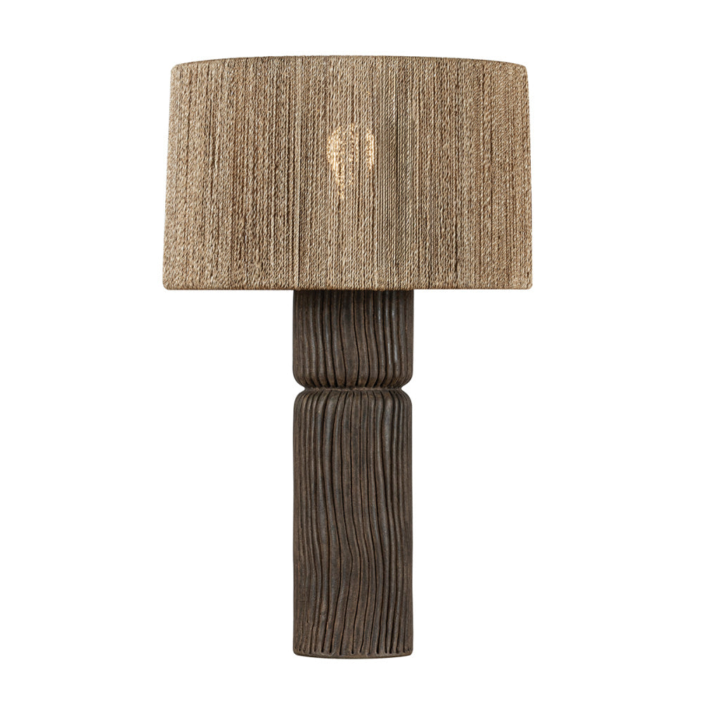 Troy Folk Table Lamp Patina Brass / Ceramic Shadowed Bark