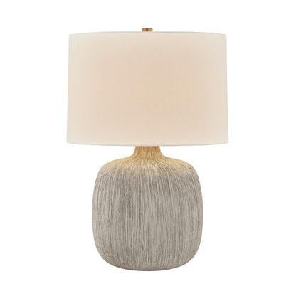 Troy Keagan Table Lamp Patina Brass / Ceramic Stria Wheat
