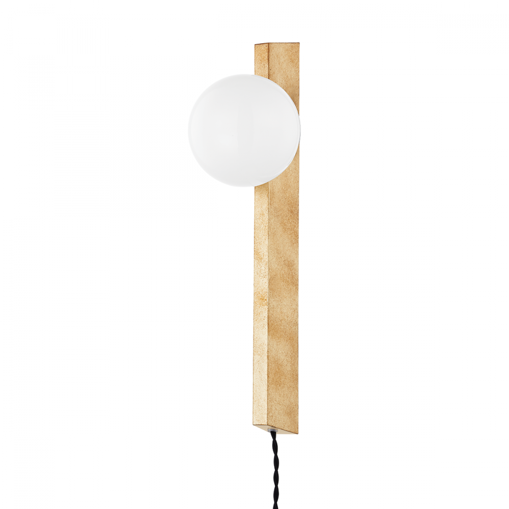 Troy Brisbane Plug-In Wall Sconce Vintage Gold Leaf