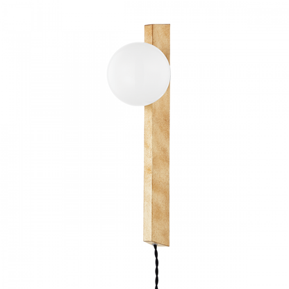 Troy Brisbane Plug-In Wall Sconce Vintage Gold Leaf