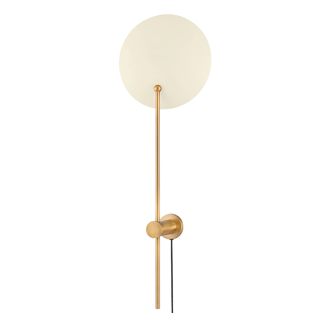 Troy Leif Plug-In Wall Sconce Patina Brass / Soft Sand