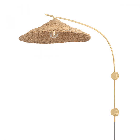 Troy Valier Plug-In Wall Sconce Vintage Gold Leaf