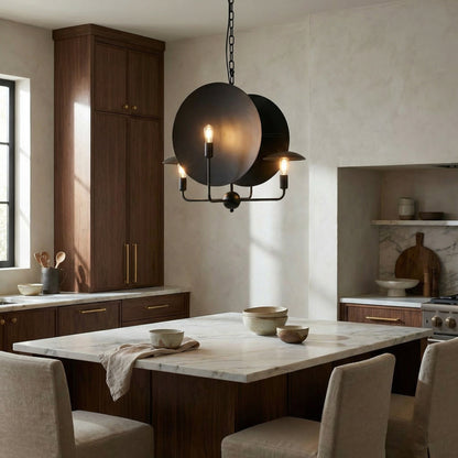 Noir Satellite Pendant Matte Black styled in an interior setting