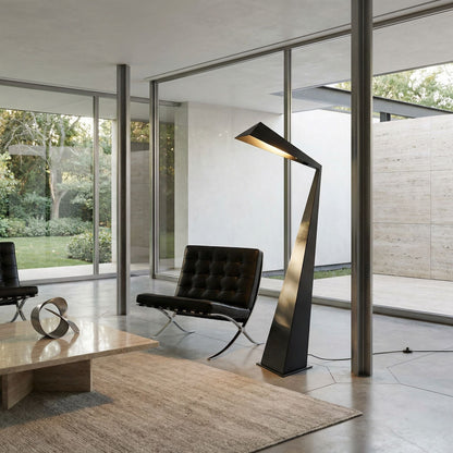 Noir Bat Floor Lamp Matte Black styled in an interior setting