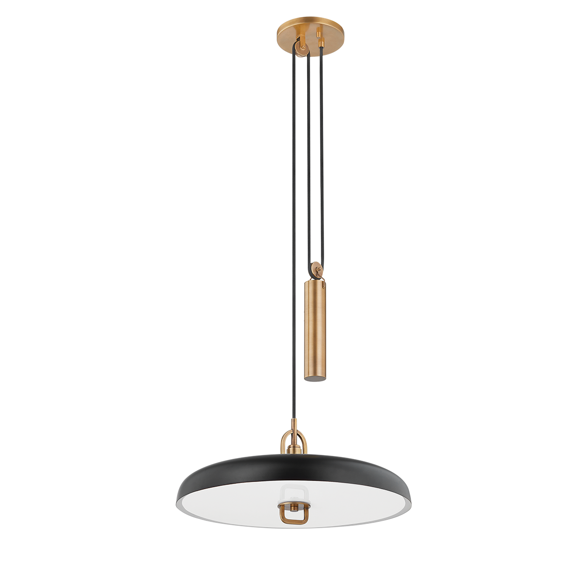 Troy Plummet Pendant Patina Brass, Soft Black